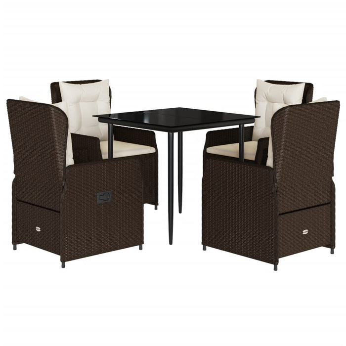 Set mobilier de grădină, 5 piese, cu perne, maro, poliratan - WALTI WALTI
