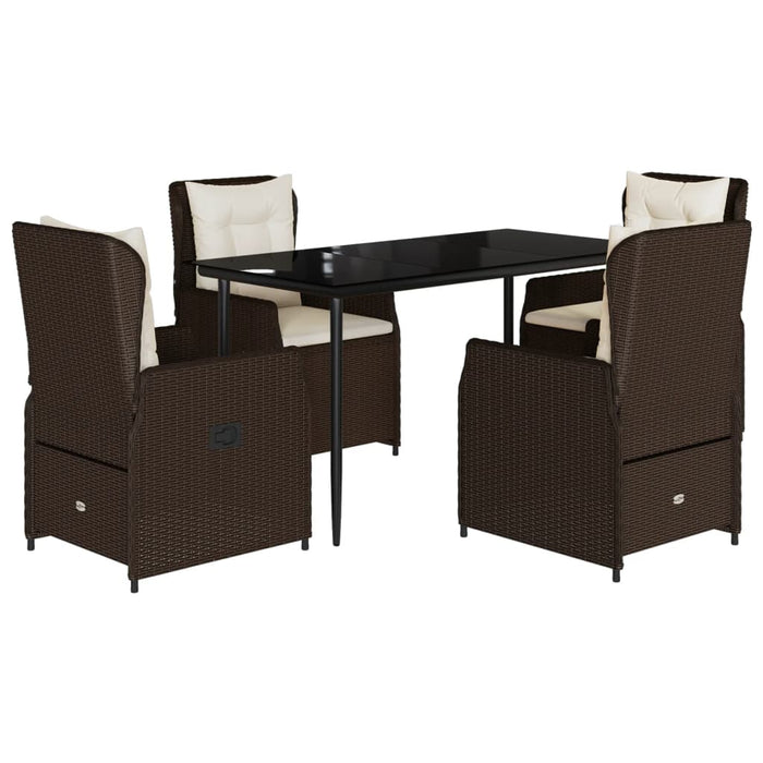 Set mobilier de grădină, 5 piese, cu perne, maro, poliratan - WALTI WALTI
