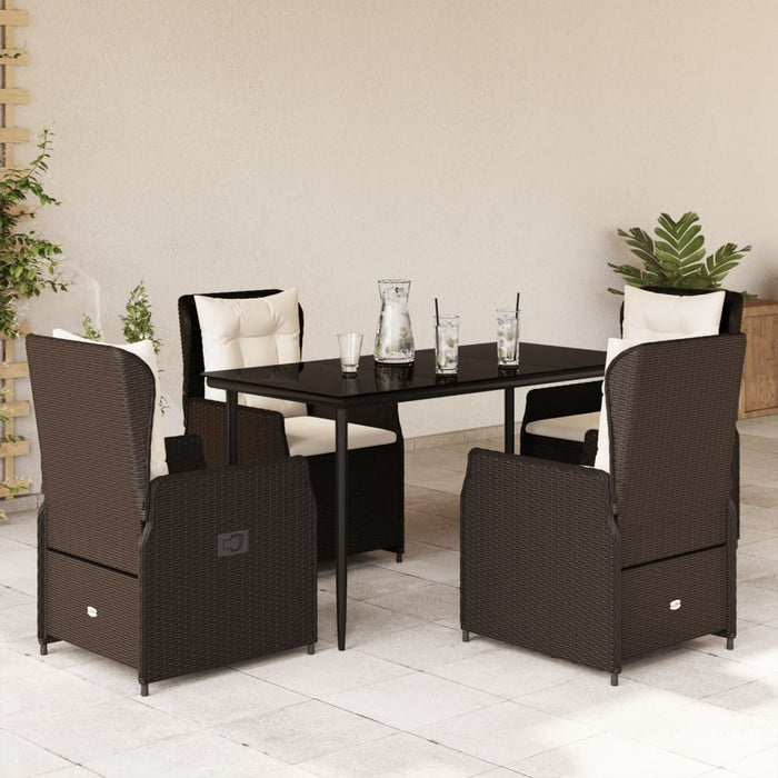 Set mobilier de grădină, 5 piese, cu perne, maro, poliratan - WALTI WALTI