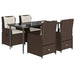 Set mobilier de grădină, 5 piese, cu perne, maro, poliratan - WALTI WALTI