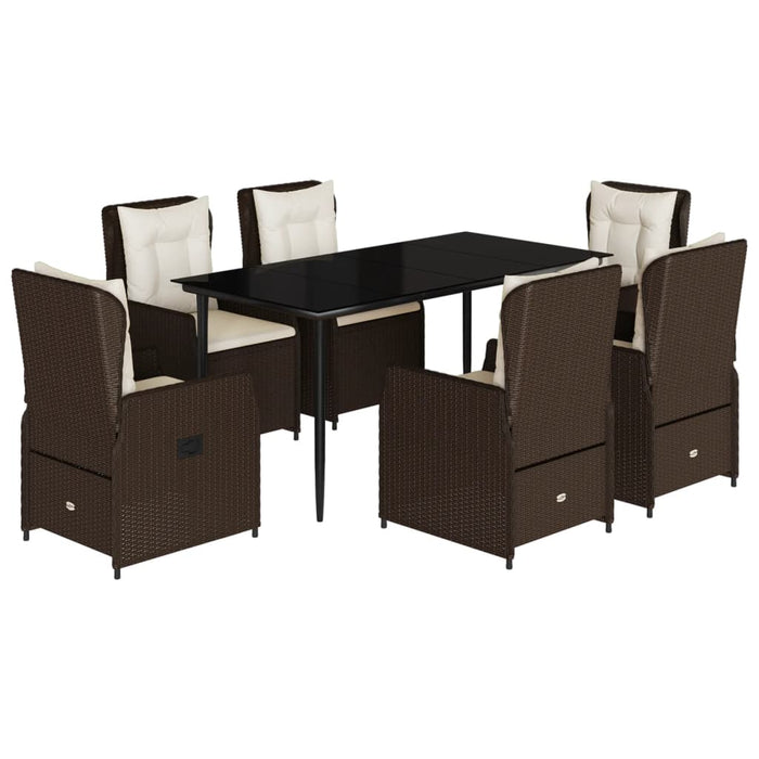 Set mobilier de grădină cu perne, 7 piese, maro, poliratan - WALTI WALTI