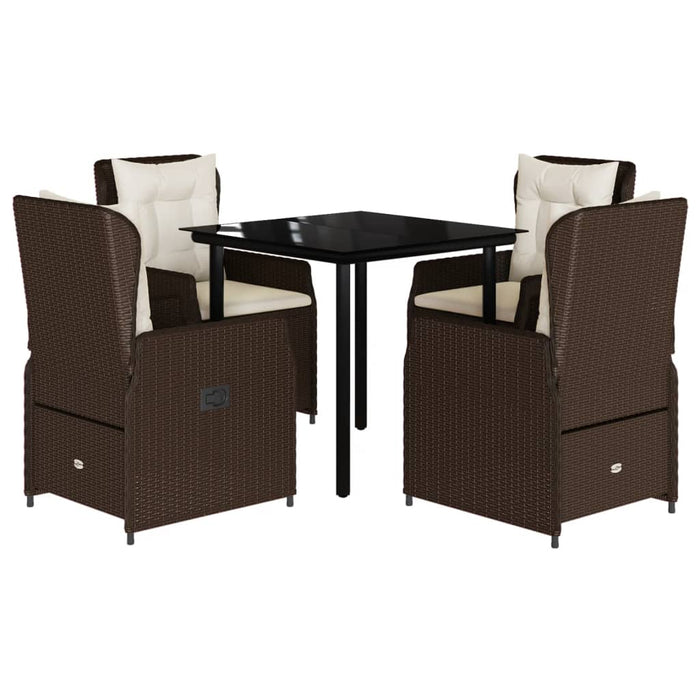 Set mobilier de grădină, 5 piese, cu perne, maro, poliratan - WALTI WALTI