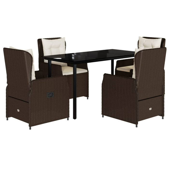 Set mobilier de grădină, 5 piese, cu perne, maro, poliratan - WALTI WALTI