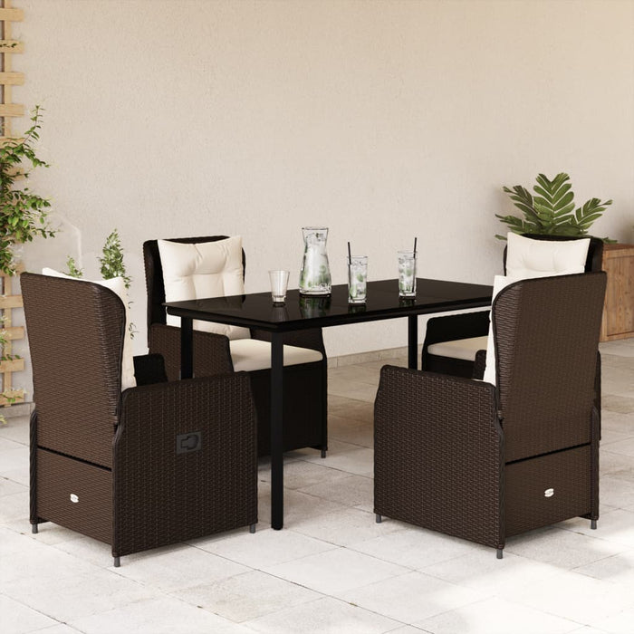 Set mobilier de grădină, 5 piese, cu perne, maro, poliratan - WALTI WALTI