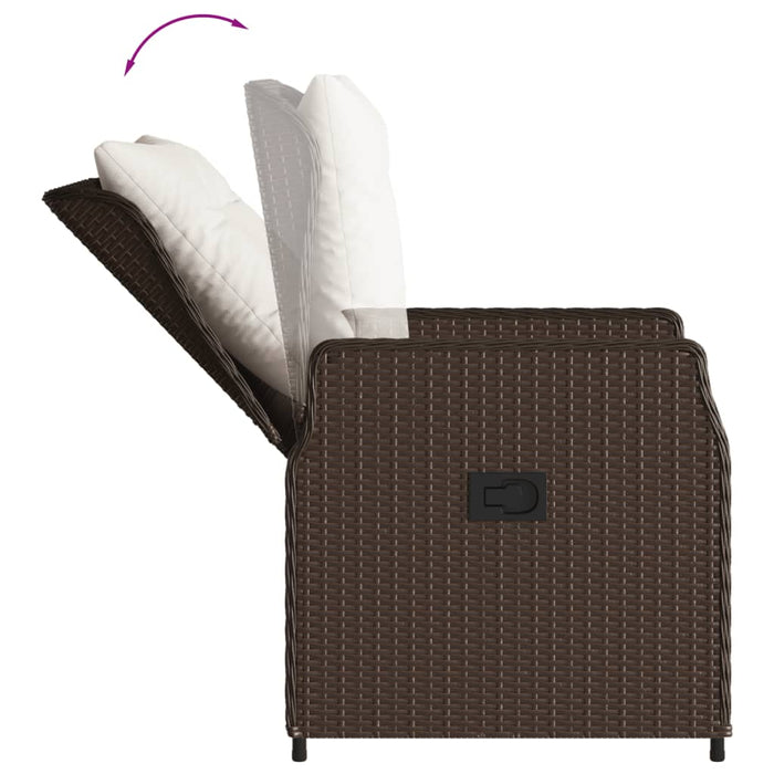 Set mobilier de grădină cu perne, 7 piese, maro, poliratan WALTI