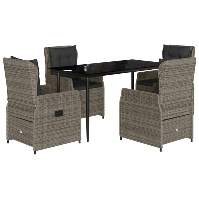 Set mobilier de grădină cu perne, 5 piese, gri, poliratan - WALTI WALTI