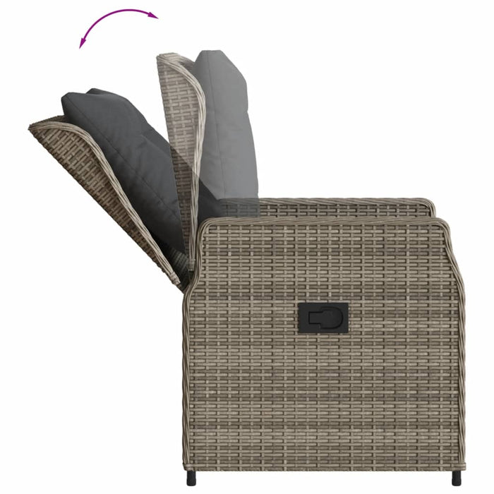 Set mobilier de grădină cu perne, 5 piese, gri, poliratan - WALTI WALTI