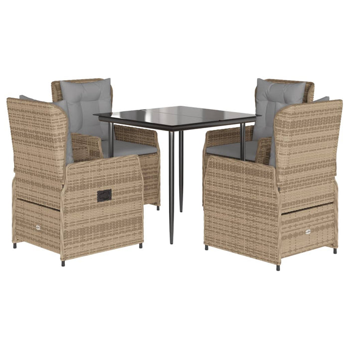 Set mobilier de grădină cu perne, 5 piese, bej, poliratan - WALTI WALTI