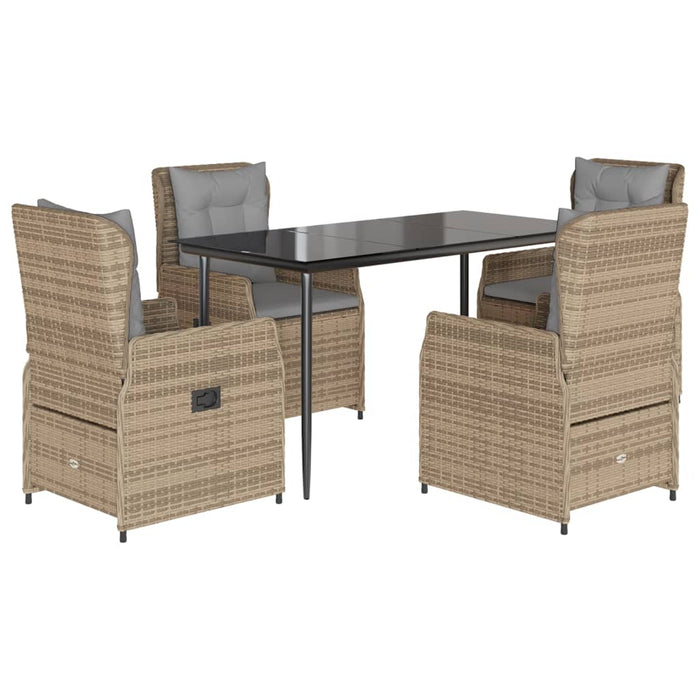 Set mobilier de grădină cu perne, 5 piese, bej, poliratan - WALTI WALTI