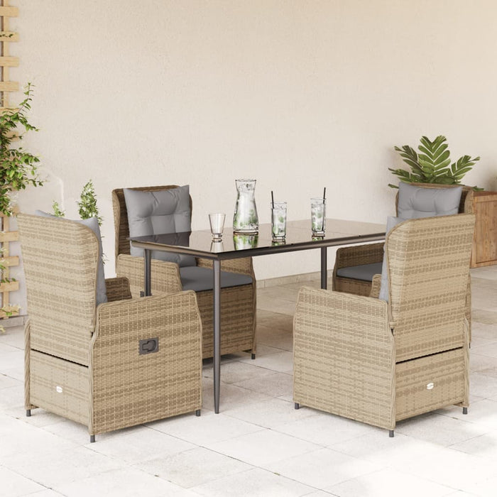 Set mobilier de grădină cu perne, 5 piese, bej, poliratan - WALTI WALTI