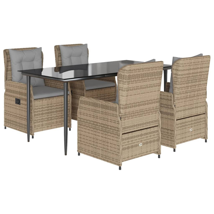 Set mobilier de grădină cu perne, 5 piese, bej, poliratan - WALTI WALTI