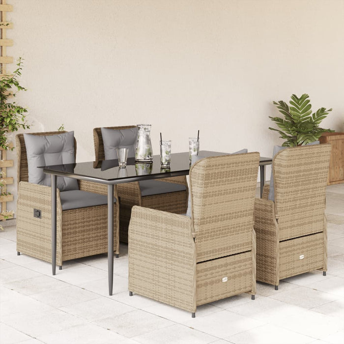 Set mobilier de grădină cu perne, 5 piese, bej, poliratan - WALTI WALTI
