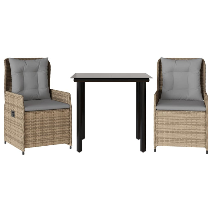 Set mobilier de grădină cu perne, 3 piese, bej, poliratan - WALTI WALTI