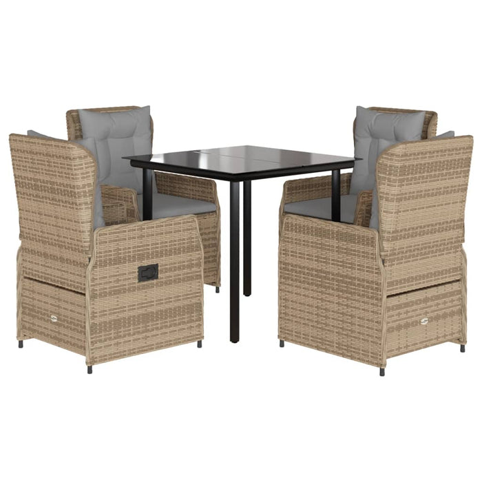 Set mobilier de grădină cu perne, 5 piese, bej, poliratan - WALTI WALTI