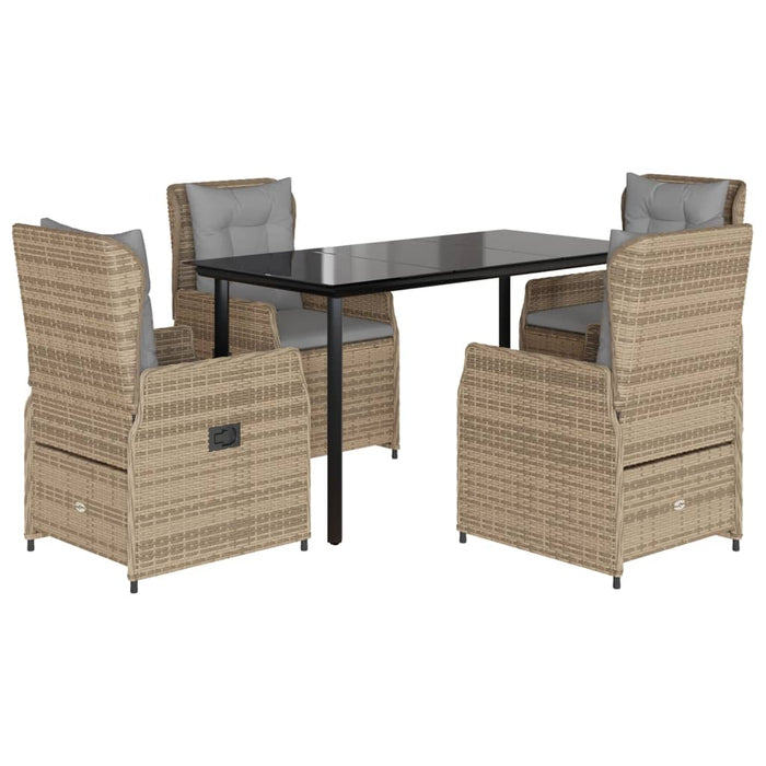 Set mobilier de grădină cu perne, 5 piese, bej, poliratan - WALTI WALTI