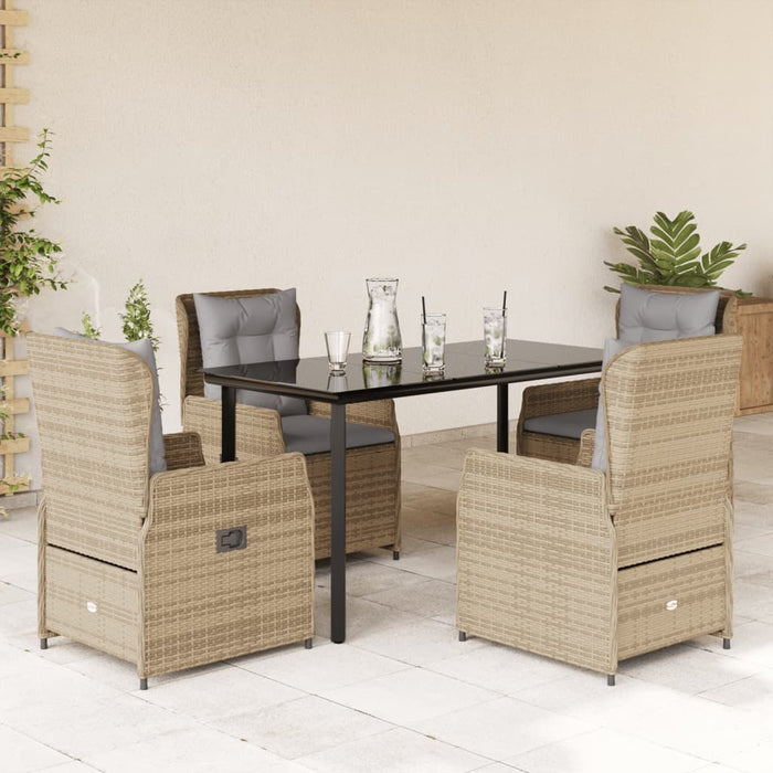 Set mobilier de grădină cu perne, 5 piese, bej, poliratan - WALTI WALTI