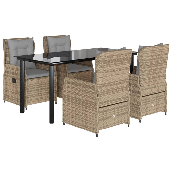 Set mobilier de grădină cu perne, 5 piese, bej, poliratan - WALTI WALTI