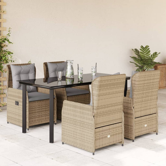 Set mobilier de grădină cu perne, 5 piese, bej, poliratan - WALTI WALTI