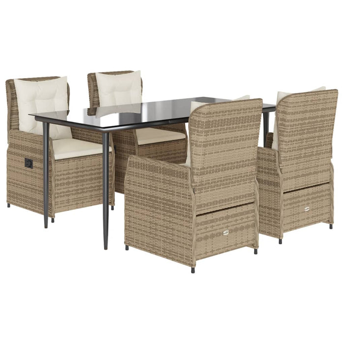 Set mobilier de grădină cu perne, 5 piese, bej, poliratan - WALTI WALTI