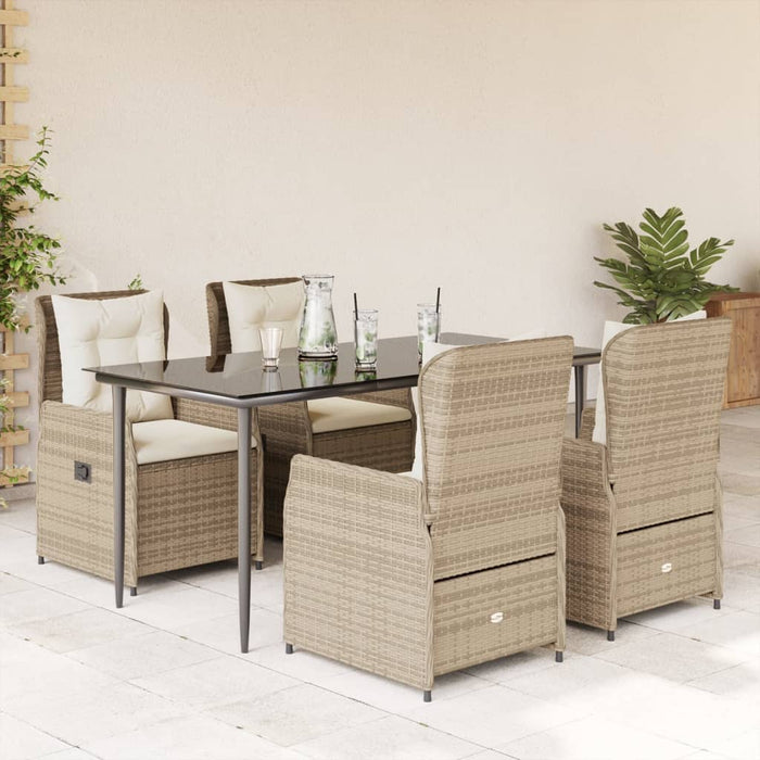 Set mobilier de grădină cu perne, 5 piese, bej, poliratan - WALTI WALTI