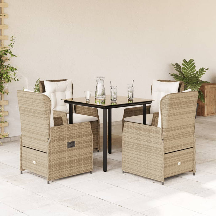 Set mobilier de grădină cu perne, 5 piese, bej, poliratan - WALTI WALTI