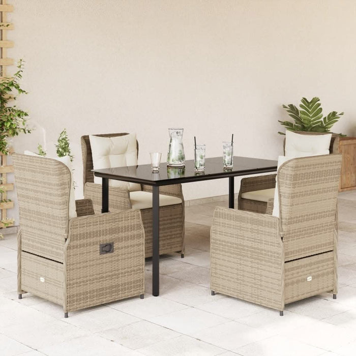 Set mobilier de grădină cu perne, 5 piese, bej, poliratan - WALTI WALTI