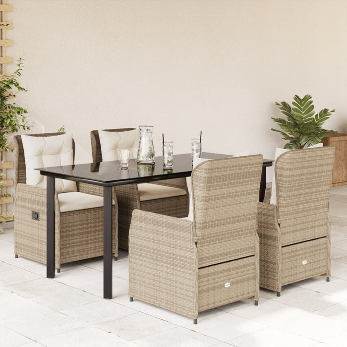 Set mobilier de grădină cu perne, 5 piese, bej, poliratan - WALTI WALTI
