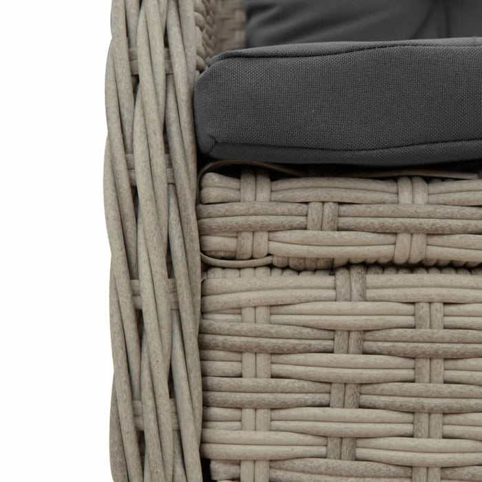 Set mobilier de grădină cu perne, 5 piese gri deschis poliratan - WALTI WALTI