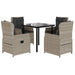 Set mobilier de grădină cu perne, 5 piese gri deschis poliratan - WALTI WALTI