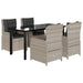 Set mobilier de grădină cu perne, 5 piese gri deschis poliratan - WALTI WALTI