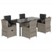 Set mobilier de grădină cu perne, 7 piese gri deschis poliratan - WALTI WALTI