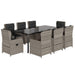 Set mobilier grădină cu perne, 9 piese, gri deschis, poliratan - WALTI WALTI