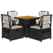 Set mobilier de grădină cu perne, 5 piese, negru, poliratan - WALTI WALTI
