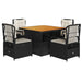 Set mobilier de grădină cu perne, 5 piese, negru, poliratan - WALTI WALTI