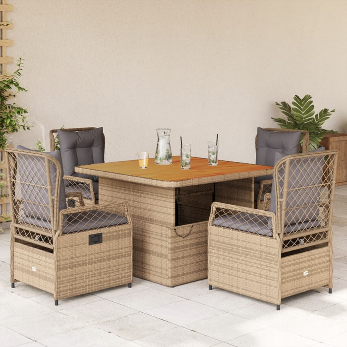 Set mobilier de grădină cu perne, 5 piese, bej, poliratan - WALTI WALTI