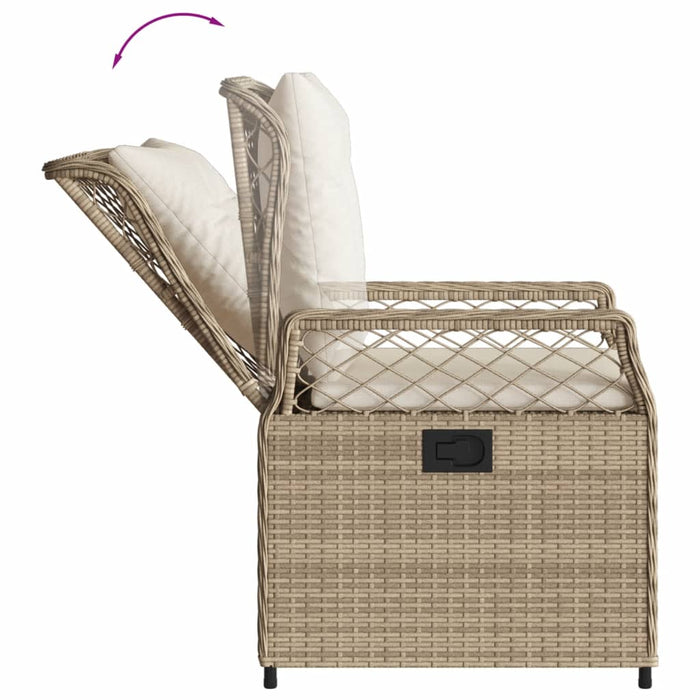 Set mobilier de grădină cu perne, 3 piese, bej, poliratan WALTI