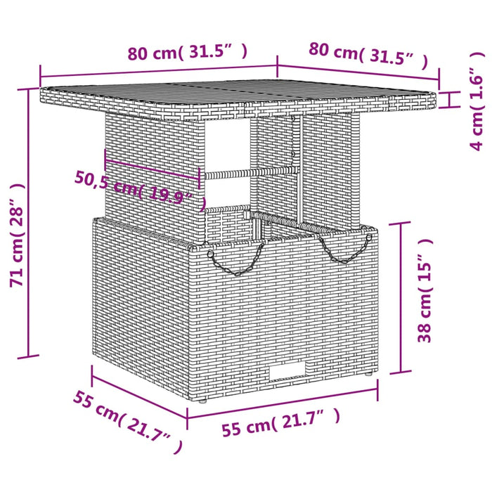 Set mobilier de grădină cu perne, 3 piese, bej, poliratan WALTI