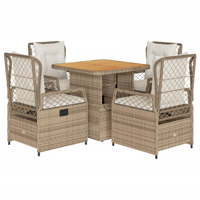 Set mobilier de grădină cu perne, 5 piese, bej, poliratan - WALTI WALTI