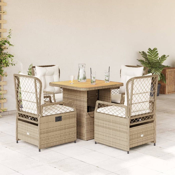 Set mobilier de grădină cu perne, 5 piese, bej, poliratan - WALTI WALTI