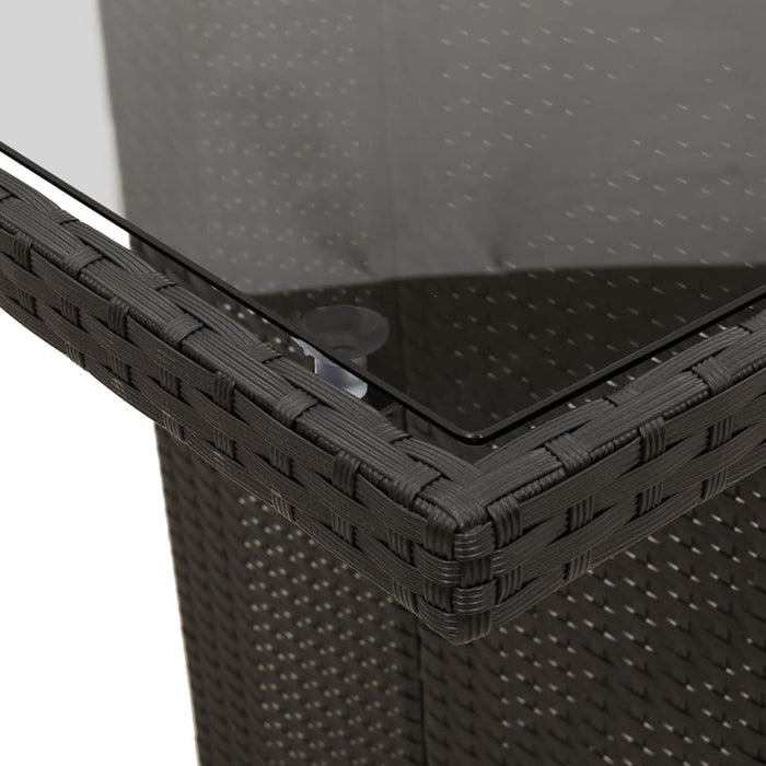 Set mobilier de grădină cu perne, 7 piese, negru, poliratan - WALTI WALTI