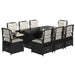 Set mobilier de grădină cu perne, 9 piese, negru, poliratan - WALTI WALTI