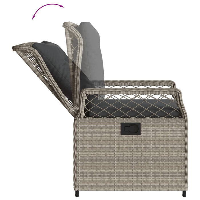 Set mobilier grădină cu perne, 9 piese, gri deschis, poliratan - WALTI WALTI
