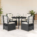 Set mobilier de grădină cu perne, 5 piese, negru, poliratan - WALTI WALTI