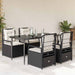 Set mobilier de grădină cu perne, 5 piese, negru, poliratan - WALTI WALTI