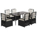 Set mobilier de grădină cu perne, 7 piese, negru, poliratan - WALTI WALTI
