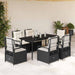 Set mobilier de grădină cu perne, 7 piese, negru, poliratan - WALTI WALTI