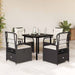 Set mobilier de grădină cu perne, 5 piese, negru, poliratan - WALTI WALTI