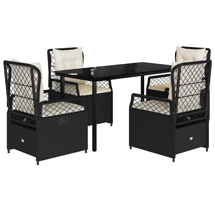 Set mobilier de grădină cu perne, 5 piese, negru, poliratan - WALTI WALTI