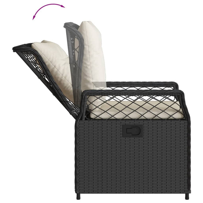 Set mobilier de grădină cu perne, 5 piese, negru, poliratan - WALTI WALTI