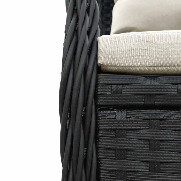 Set mobilier de grădină cu perne, 5 piese, negru, poliratan - WALTI WALTI